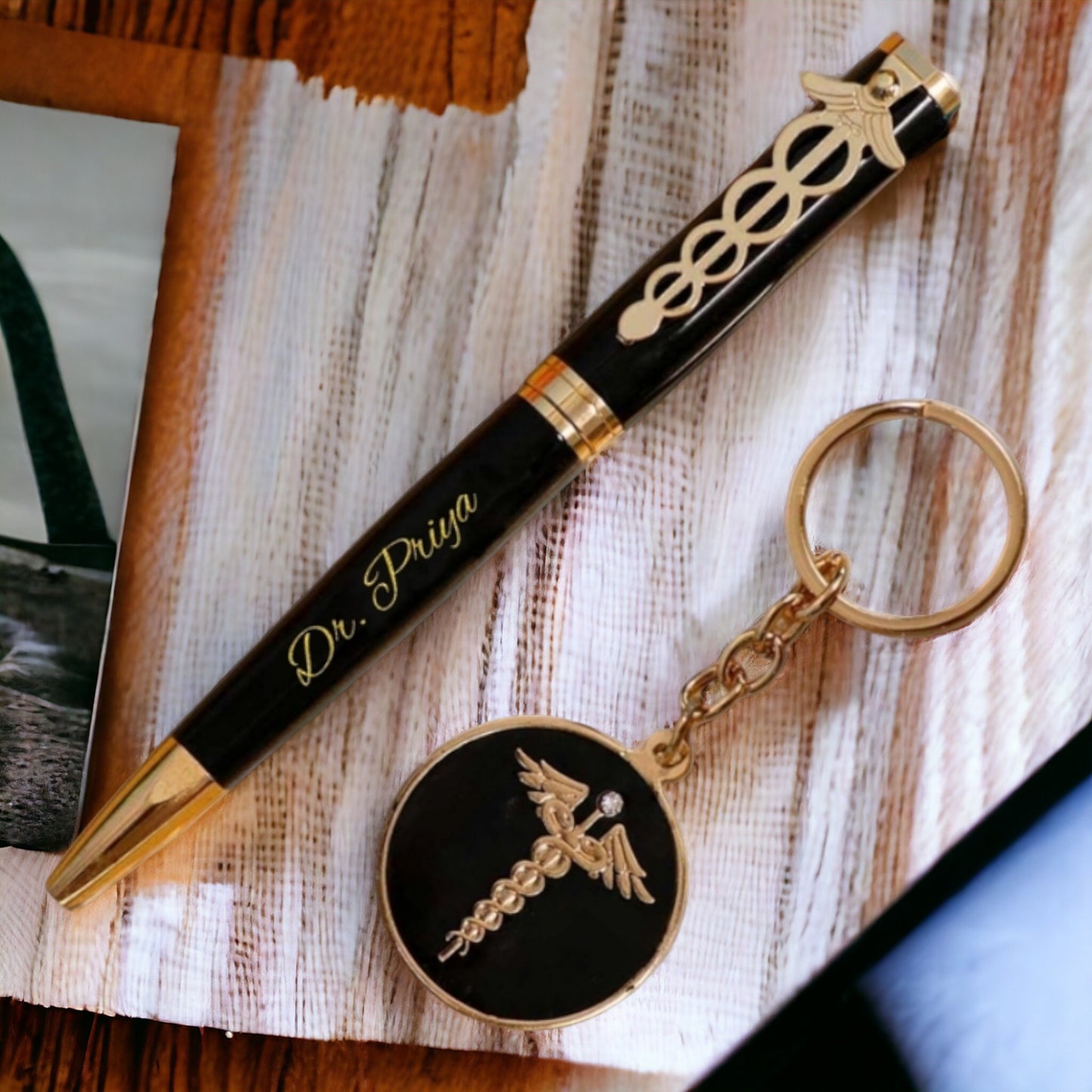 Customised Gift Set for Doctor - Pen Keychain Set