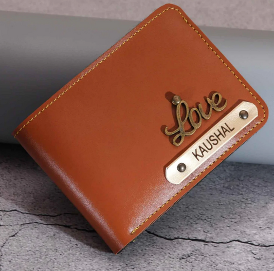 Customised Leather Wallet - Tan